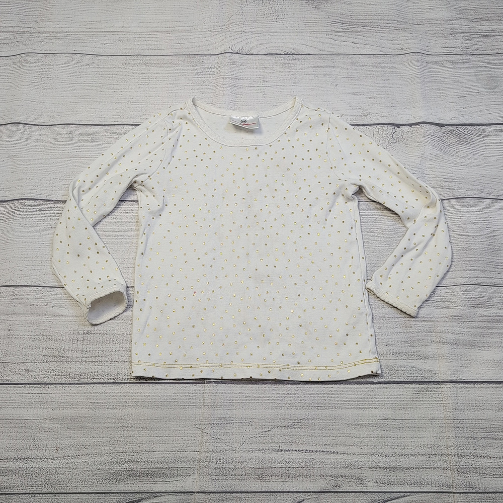 4 Hanna Andersson Gold Glitter Polka Dot Tee